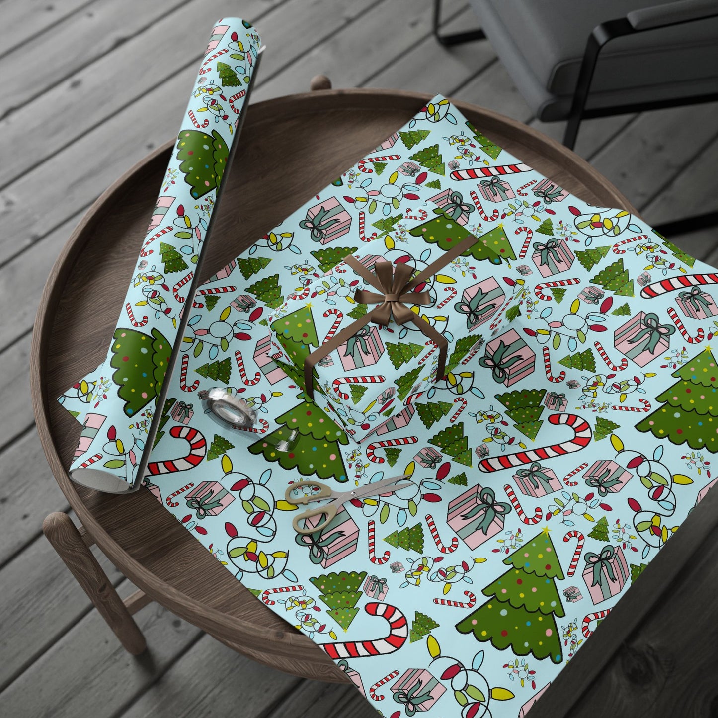 Blue Christmas Wrapping Paper