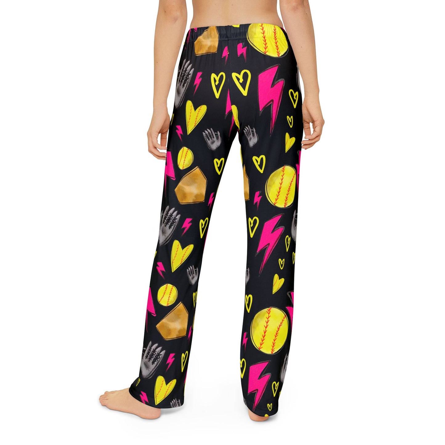 Softball Kids Pajama Pants - Black