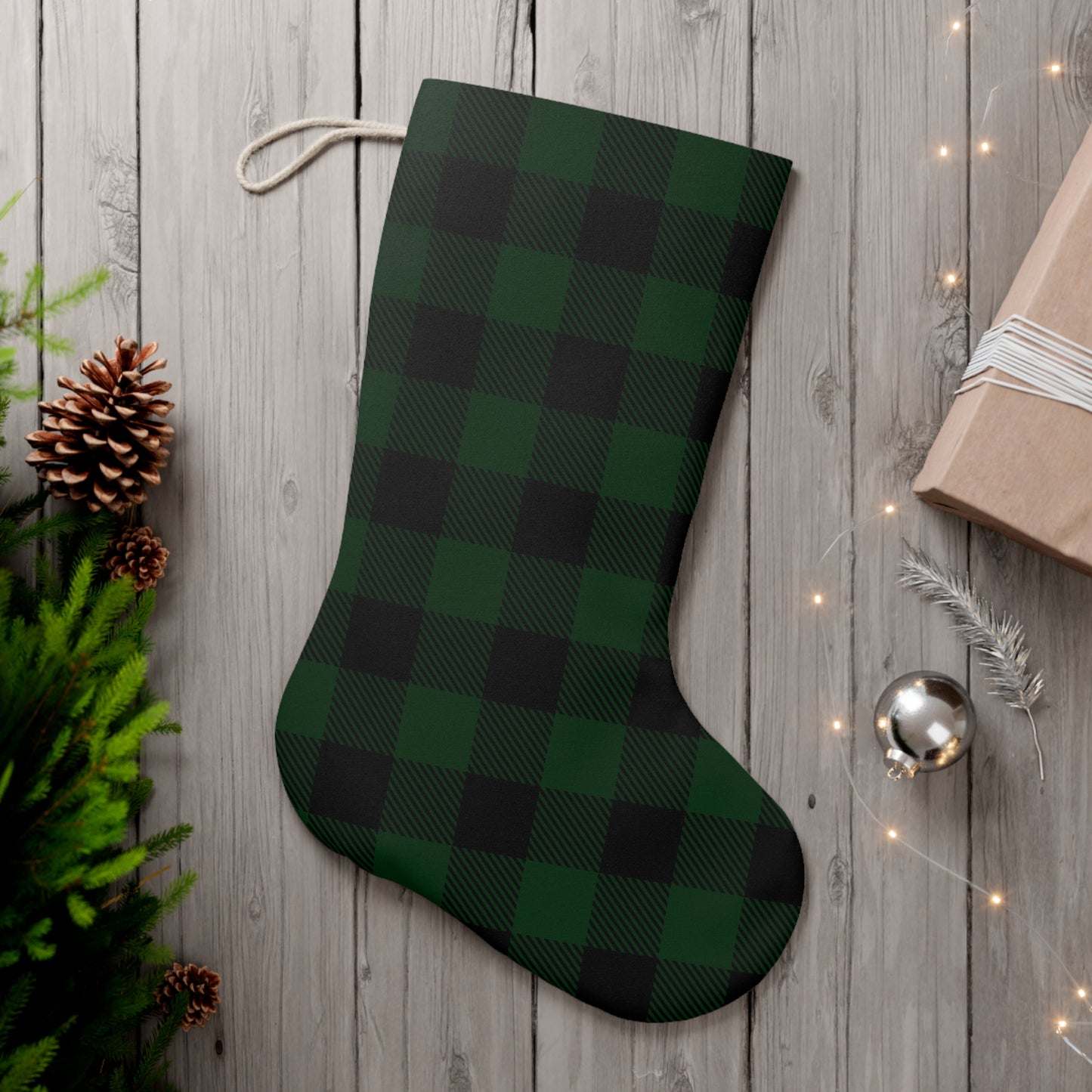Dark Green Santa Stocking