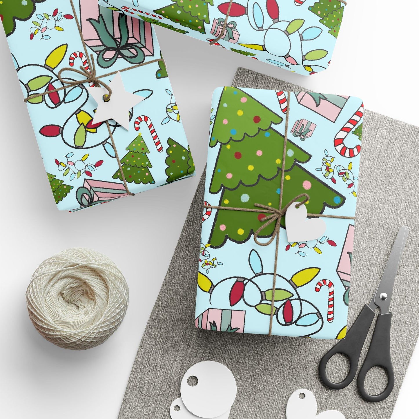 Blue Christmas Wrapping Paper