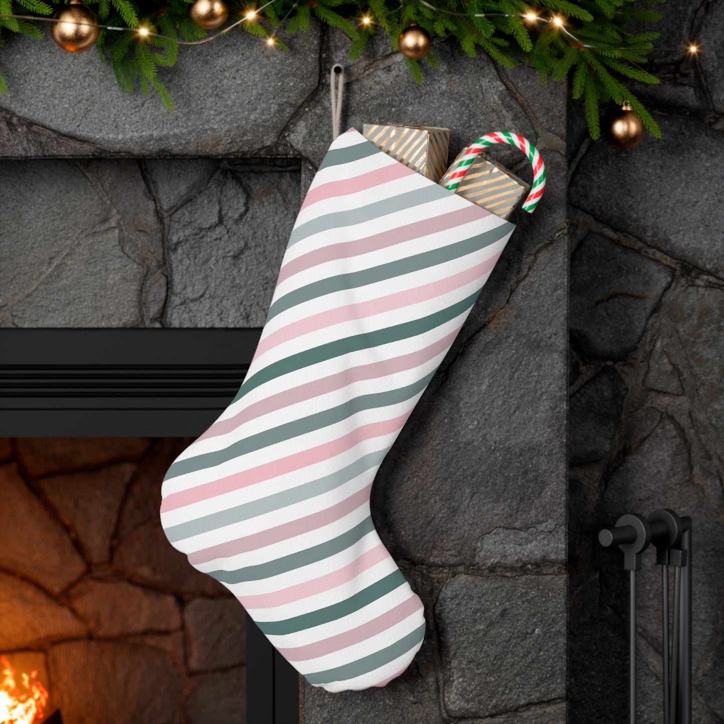 Rose Garden Color Santa Stocking