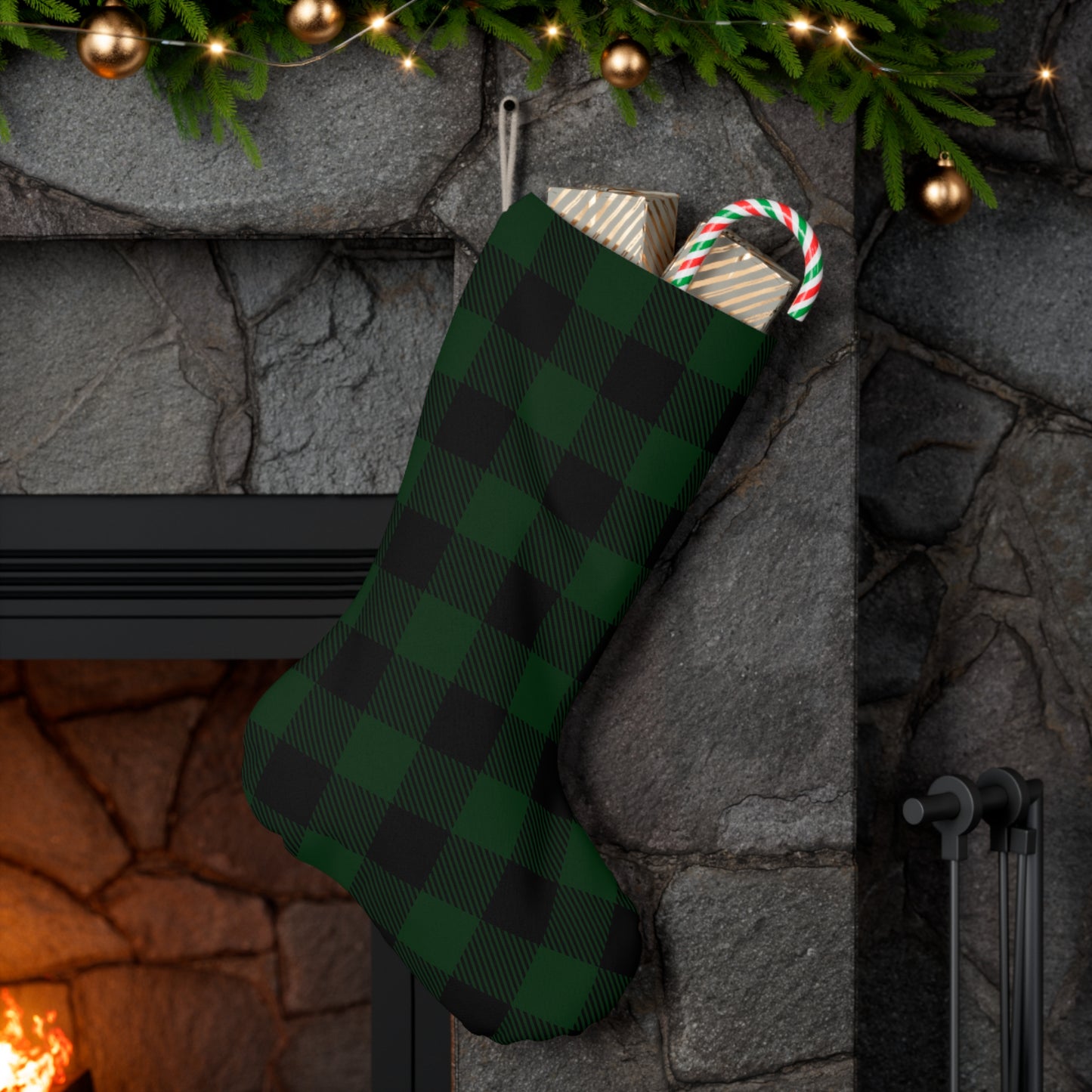 Dark Green Santa Stocking