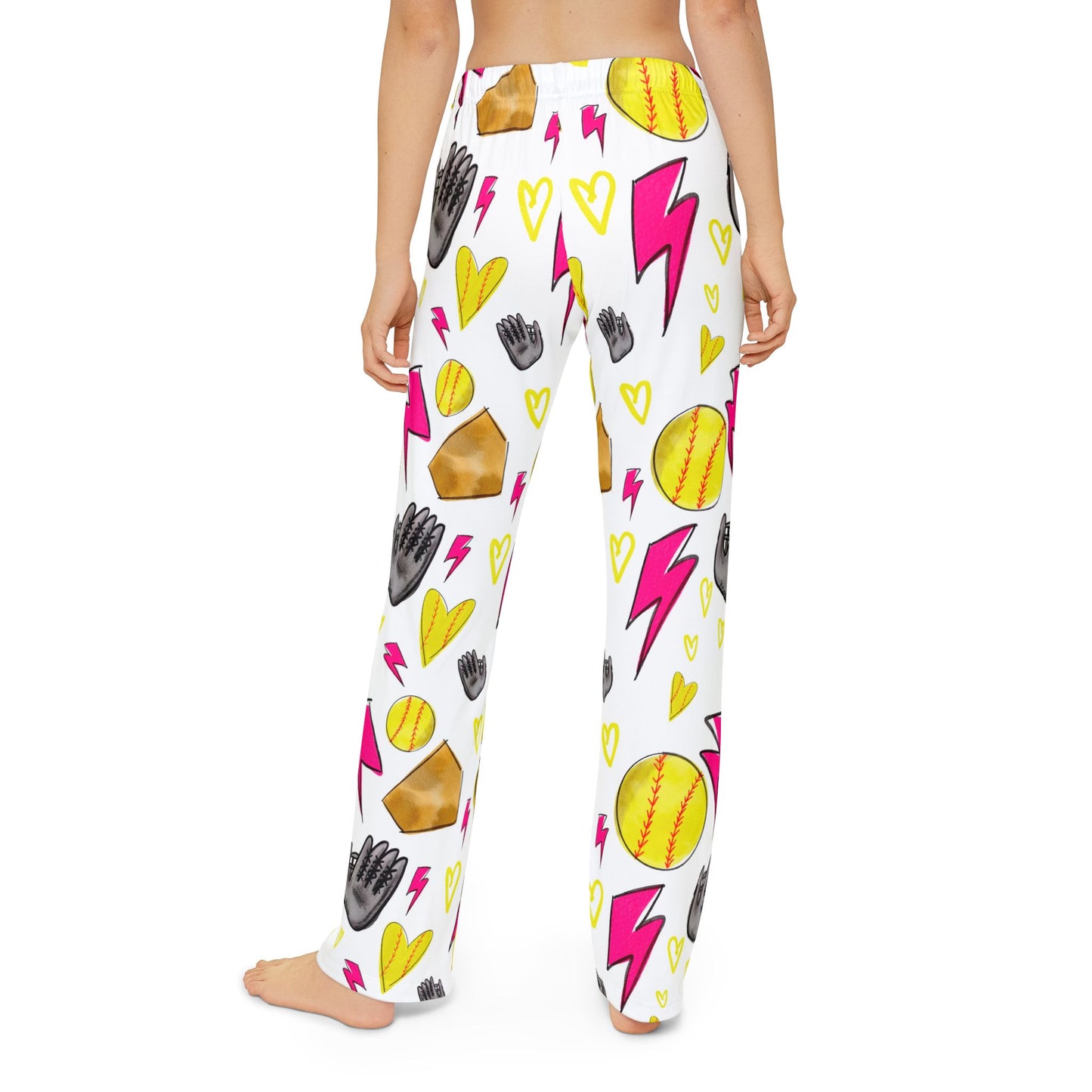 Softball Kids Pajama Pants - White