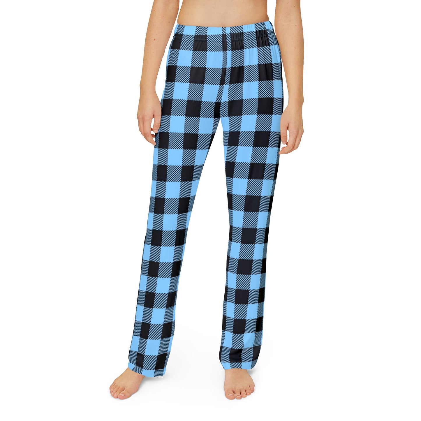 Kids Pajama Pants - Light Blue Buffalo Check