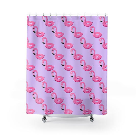 Flamingo Floatie Shower Curtain